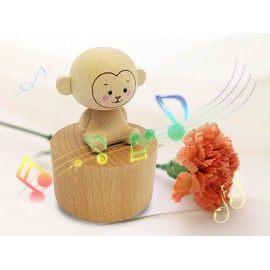 LILYXIN Cute Little Monkey Mini Music Box, Little Animals Wooden Mechanical Music Box, The Music Box Gift That Sings Canon, Best Gift for Boy Girl Friends Singing Music Gift Box