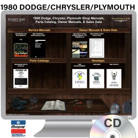 1980 Dodge / Chrysler / Plymouth Full Size Car Shop Manuals & Parts Book Kit