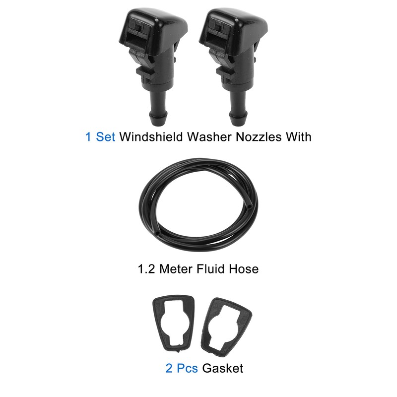 INFINAUTO 2009-2017 Patriot 2009-2017 Black Front Window Washer Nozzle with