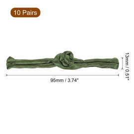 QUARKZMAN Chinese Knot Sewing Buttons Closure, 10 Pairs Sewing Buttons Fasteners for DIY Cheongsam Tang Suit Cape Coats Bridal Costumes Outfit (Army Green), Army Green