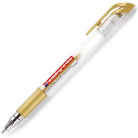 edding 2185 gel roller - gold - 1 pen - 0.7 mm - gel pen for writing, drawing, colouring mandalas, bullet journals - glitter gel pen, gold colour gel pen