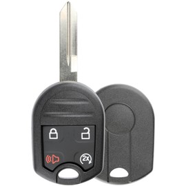 KeylessOption Keyless Entry Remote Uncut Blank Ignition Key Blade Fob Shell Case Cover Buttons for F-150 F-250 Explorer Edge