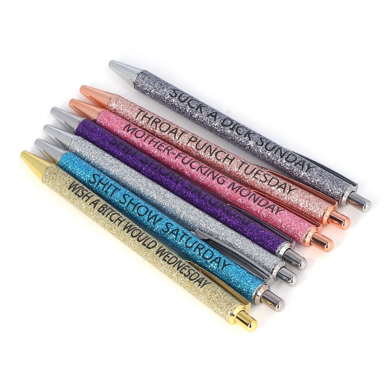 7Pcs Anti Slip Ballpoint Pens Quick Drying Plastic Ballpoint Pens