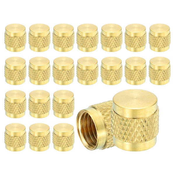 uxcell 1/4" SAE Brass Flare Caps, 12Pcs Solid Brass Valve