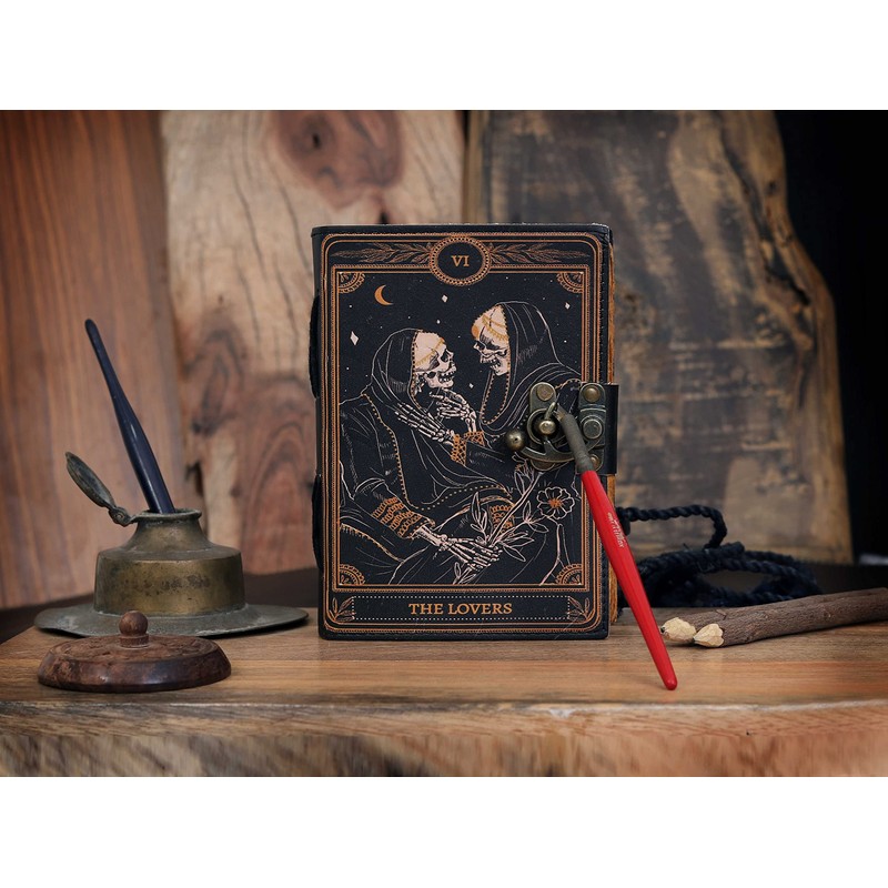cuero Book of Spells Leather Journal Deckle Edge Paper Grimoire