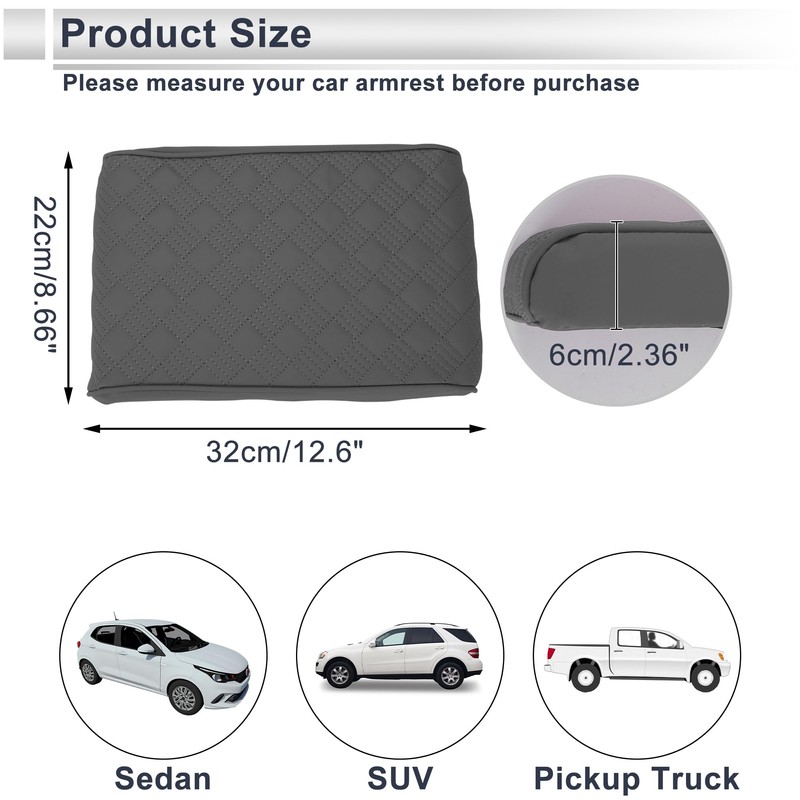X AUTOHAUX Car Center Console Cover Car Armrest Cover 12.6"x8.66"x2.36"