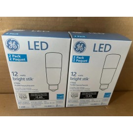 GE LED Bright Stik LED12LS2 75590 12 Watts Daylight 2700K Lot of 4 Bulbs New