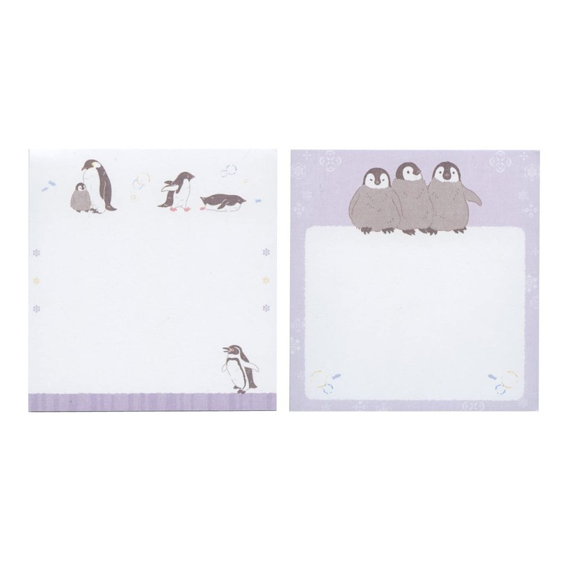 Saezuri Note Penguin Notepad, Tabletop, 2 Patterns, Assorted, 60 Pieces,