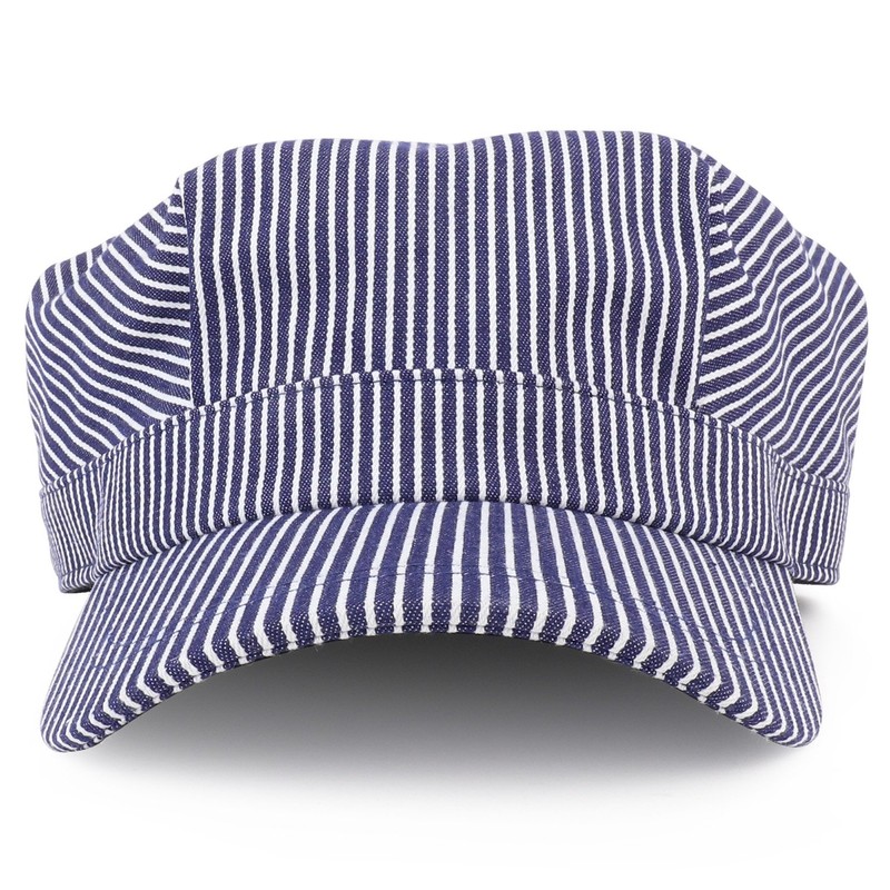 Armycrew Denim Blue Stripe Train Engineer Conductor Cap Fits Infant