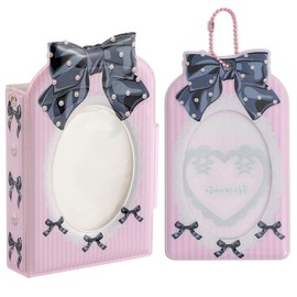 SZHTSWU 3 Inch Mini Photo Albums 40 Pockets, Kpop Photocard Holder Book Photocard Binder Bowknot Bow Tie Pattern Photo Card Holder with Chain Picture Album for Photo Cards Picture (Pink)