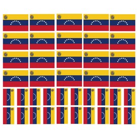 40 Removable Stickers: Venezuela Flag: Venezuelan Party Favors, Decals