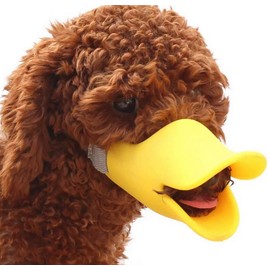 Dog Muzzles Anti Bite Silicone Duck-Bill Duck Mouth Shape Dog Mouth Covers Anti-Called Muzzle for Puppy Dogs