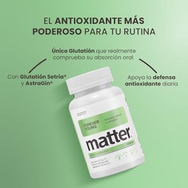 Matter Forever Young, Suplemento con L-Glutation Setria® y AstraGin®, Apoya la Protección Celular, Antioxidante Avanzado y Bienestar Integral, 1 Frasc