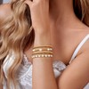 Zeffy Gold Beaded Bracelets for Women Dainty Baroque Pearl Stackable14K