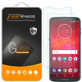Supershieldz (2 Pack) Designed for Motorola Moto Z3 and Moto Z3 Play Tempered Glass Screen Protector, Anti Scratch, Bubble Free
