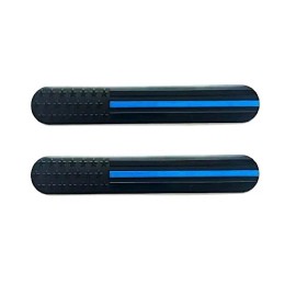 DIGIART INTERNATIONAL THIN BLUE LINE AMERICAN TACTICAL FLAG SET (2) ALUMINUM 3D CAR EMBLEM