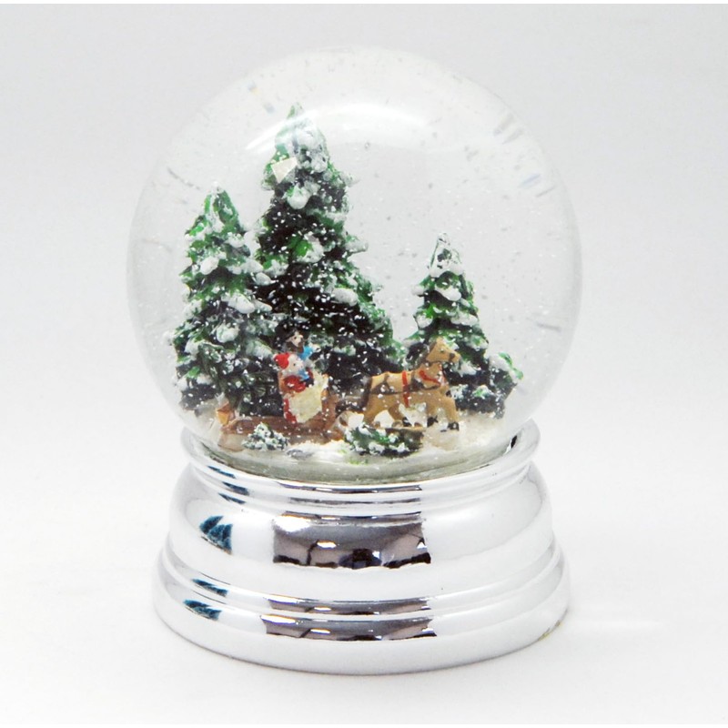 Minium Collection Glamour Line 20139 Snow Globe Sleigh Ride Silver