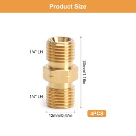 KQDRAVINE Pack of 4 Gas Hose 1/4 Connections Gas Hose Quick Coupling 1/4 Inch LH Gas Quick Coupling Gas Adapter Gas Connection Adapter, Double Nipple Quick Coupling for Air Conditioning Solar System
