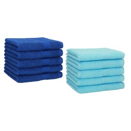 Guest Towel Set PREMIUM 10 pieces 100% cotton quality 470 gsm, colour royal blue and turquoise
