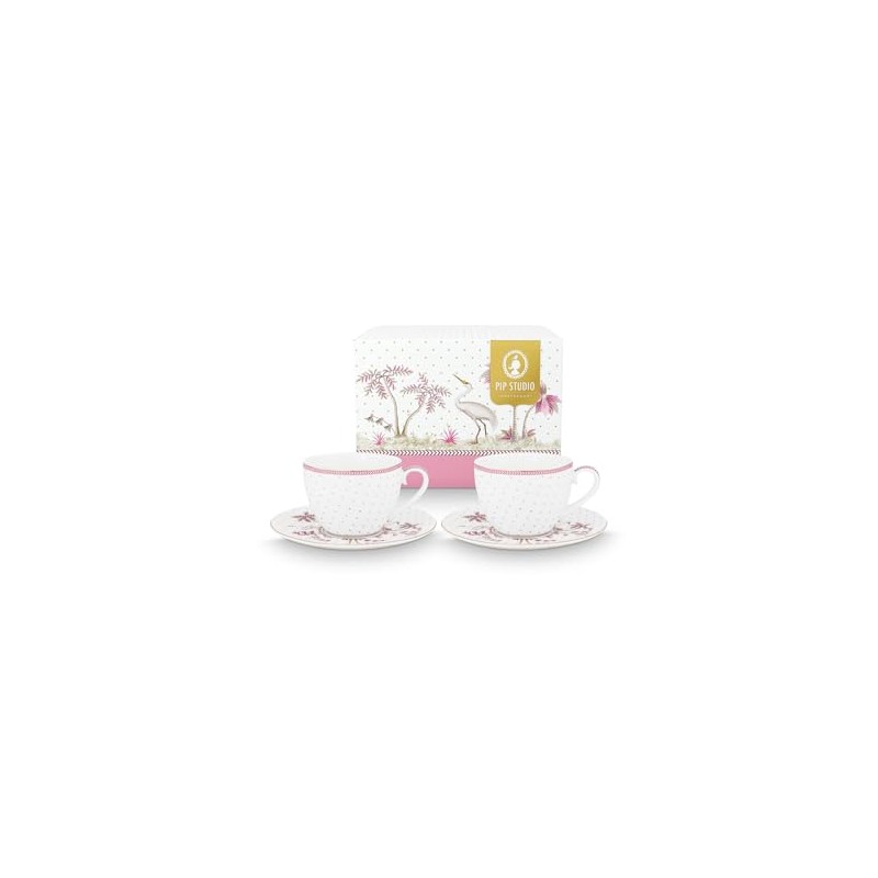 PIP STUDIO Jolie Dots Gold Pink Cup with Saucer 280