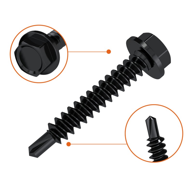 Self Tapping Screws for Metal, Assortment Pack with Driver (180