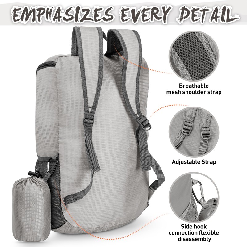 ZOMAKE Folding Backpack, 6.9 gal (20 L), Lightweight, Compact, Compact,
