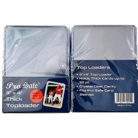Pro Safe 25 Card Top Loader Thick 55pt Regular 3x4, Crystal Clear and Durable Toploader
