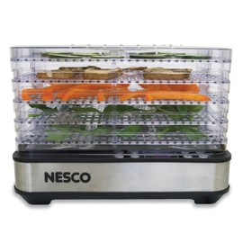 NESCO FD-5TC Snackmaster Food Dehydrator – 5 BPA-Free Trays, Adjustable Temp Control, Compact Design for Jerky, Fruit, Herbs, Pet Treats, 420W