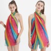 Nuofengkudu Ladies Rainbow Long Scarves Chiffon Scarfs Soft Lightweight Thin