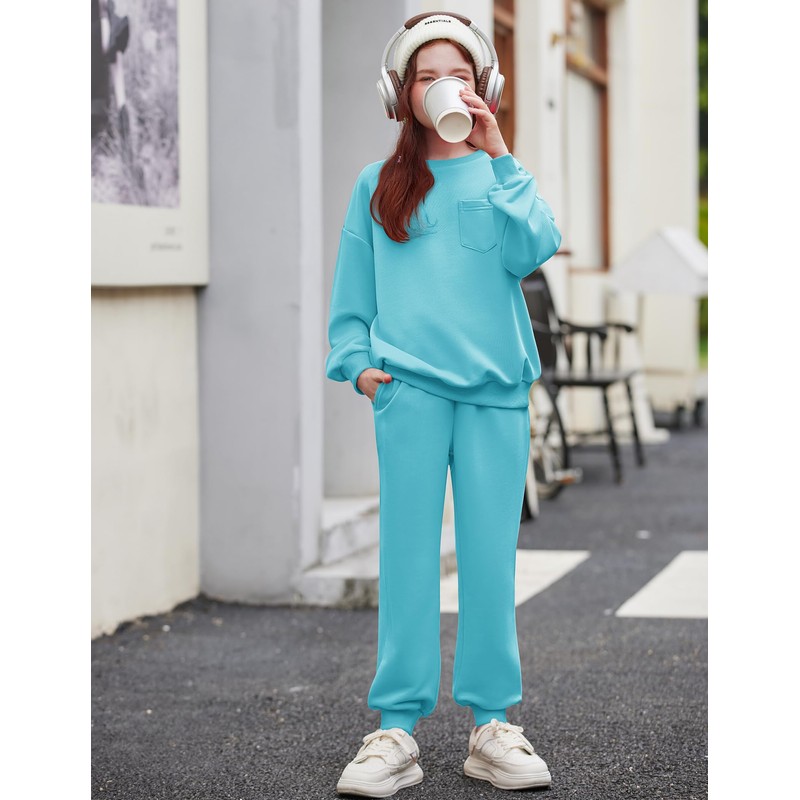 Arshiner Girls 2 Piece Outfits Sweatsuit Sets Oversized Sweatshirt Sweatpant