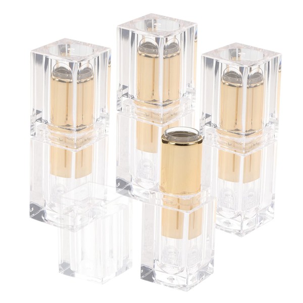PACKOVE 4 Pcs DIY Lipstick Tubes Refillable Lip Balm Containers