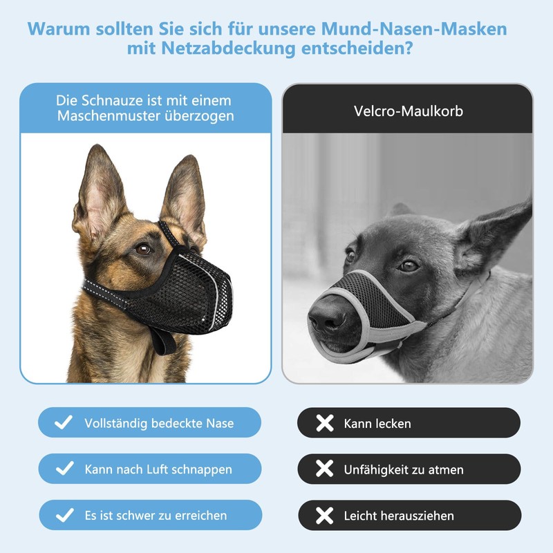 Lcyen Muzzle for Large Dogs, Prevent Eating/Chewing/Biting Dog Muzzle, Breathable,