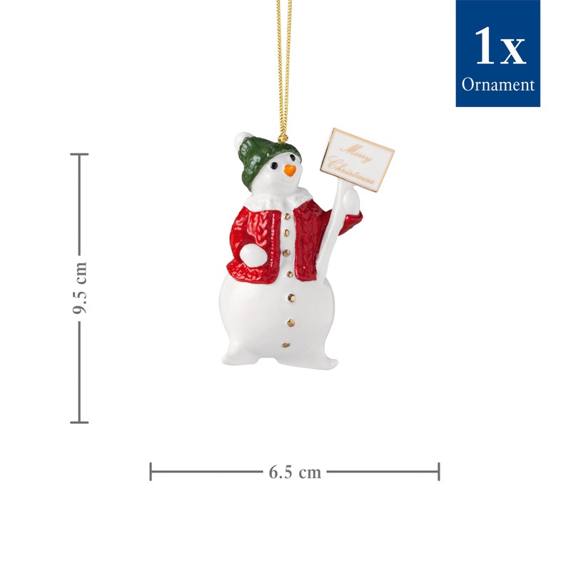 Villeroy & Boch Christmas Classics Snowman Ornament 6.5 x 4.5