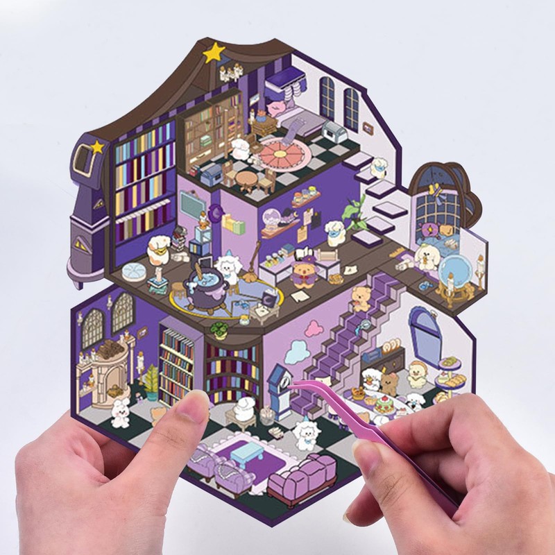 2 Sets Large Magic 3D Stickers Scene 3D House Stickers