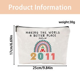 GWAWG 13th Birthday Gifts for Women, 13Year Old Birthday Gifts Cosmetic Bags, Funny 60th Birthday Gift for Women Makeup Bag, 13th Birthday Gift Ideas (2011)