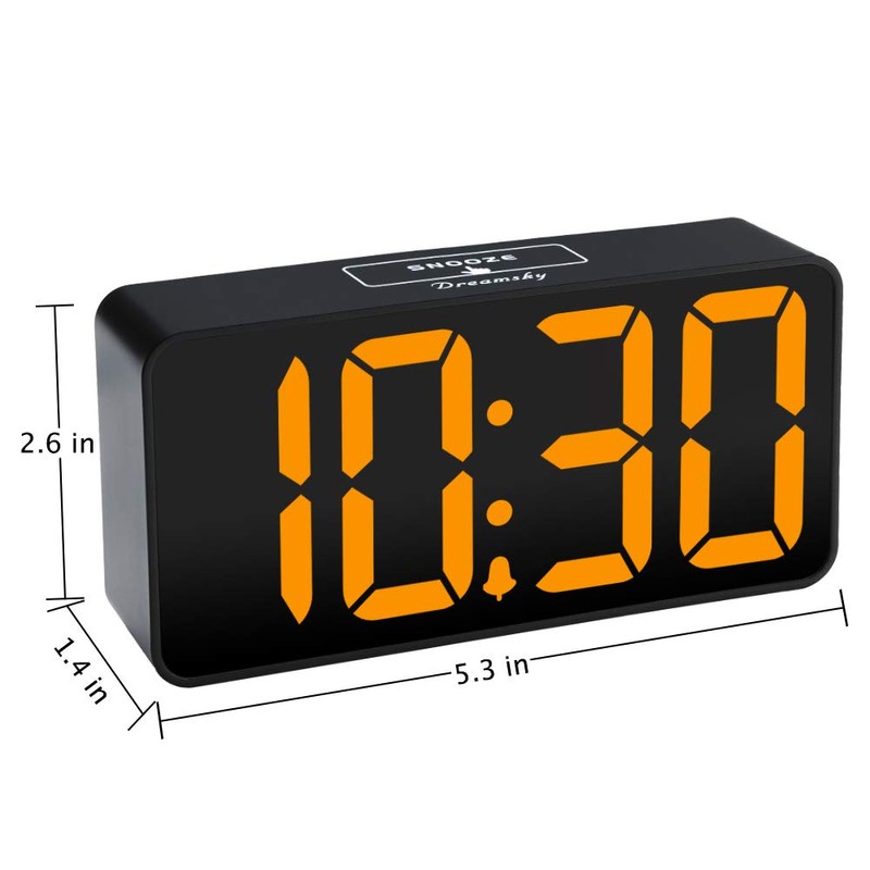 DreamSky Small Digital Alarm Clock for Bedroom, Large Big Numbers