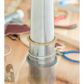 Eyes.sys Metal Round Bracelet Mandrel Bangle Mandrel Steel Handle Installable Two Way Rubber Hammer Stainless Steel Jewelry Making Metal Forming Tool