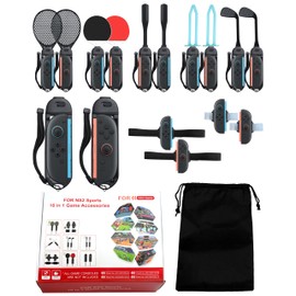 Switch 2 Sportzubehör-Bundle für NSwitch 2 (2025), JoyCon mit 2 gemeinsamen Griffen/Tennisschlägern/Golfschlägern/Tischtennisschlägern/Baseballschlägern/Schwertern/Hand- und Beingurten