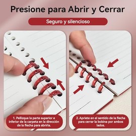 6 PCS A5 Cuaderno De Tapa Dura De Cuero Vegano Con Divisores, Cuaderno De Espiral,Cuaderno Con 320 Hojas De Papel Rayado,Cuaderno Ejecutivo Para Unive