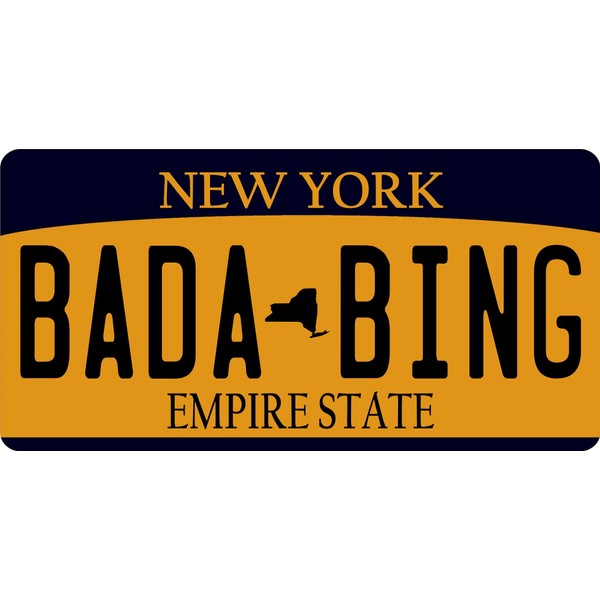 New York Bada Bing Photo License Plate