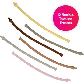 Edushape Click & Weave Threads Boho Chic for Baby Sensory Engagement - Flexible Threads Twist, Turn and Snap Together, Help Improve Color Recognition, Visual Stimulation, Motor Skills & Dexterity