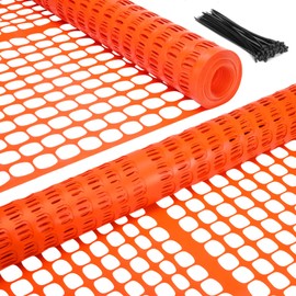Ohuhu Plastic Garden Fence Safety Fence, 4'x100'/15LB Heavy Duty Reusable Netting Plastic Mesh Fence Roll, Temporary Fencing for Animal Barrier Pool Fence Snow Fencing for Poultry Rabbits Chicken Dogs