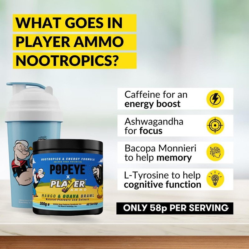 PLAYER AMMO X POPEYE | Mango and Guava Energy Powder