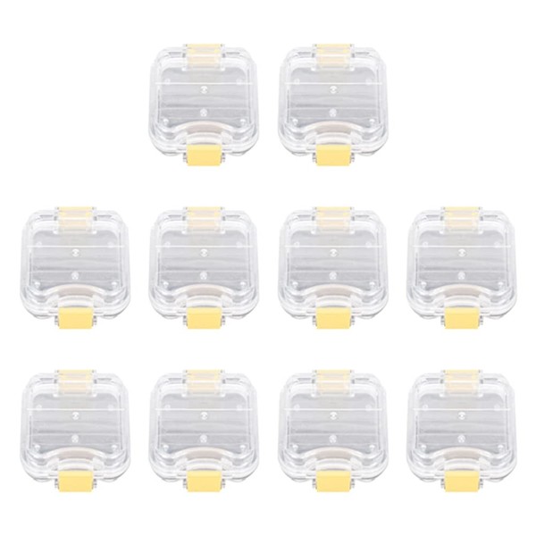Daowwui 10Pcs Plastic Denture Tooth Box with Film Denture Storage