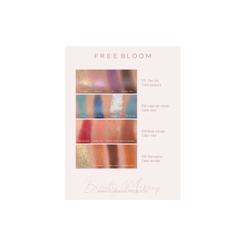 Freebloom De Paleta De Sombras De Ojos 4 En 1