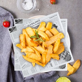 Greaseproof Paper, 200 Pcs Oil Proof Papers, Baking Wrapping Paper, Old Newspaper Printing Style, Food Basket Liners Paper For Cakes, Breads, French Fries, Sandwiches, Pizza, Burgers, Hot Dogs 18*18cm