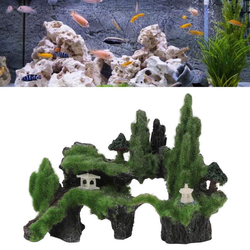Moss Rockery Aquarium Decoration Artificial Moss Rockery Ornament for Aquarium