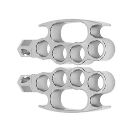 MACHSWON 2x Motorcycle Footrest CNC Floor Board Control Foot Pegs, Motorcycle Foot Pegs Footrest, Compatible with Ha-rley Models with 45 Degrees Male Style Mounting Driver Pegs, Silver