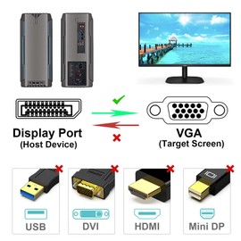 BENFEI DisplayPort to VGA 3 Feet Cable, Uni-Directional DP DisplayPort Computer to VGA Monitor Cable Male to Male Gold-Plated Cord Compatible with Lenovo, Dell, HP, ASUS and Other Brand
