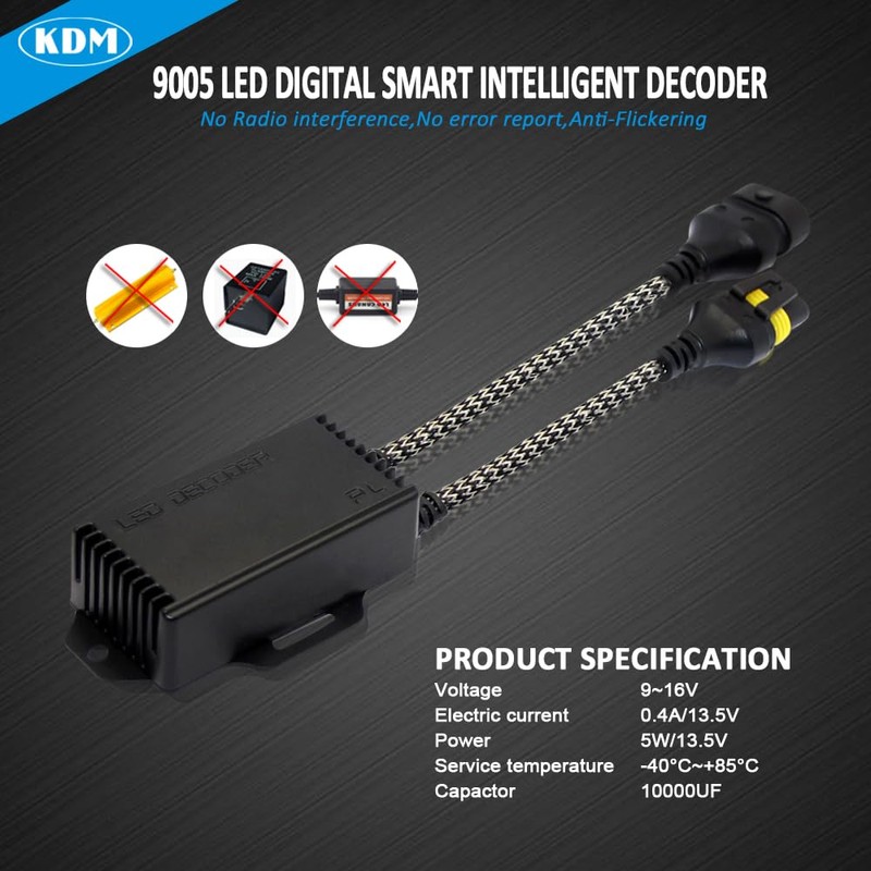 KDM 9005 9006 H10 9012 LED Light Decoder Canbus,Anti Flickering